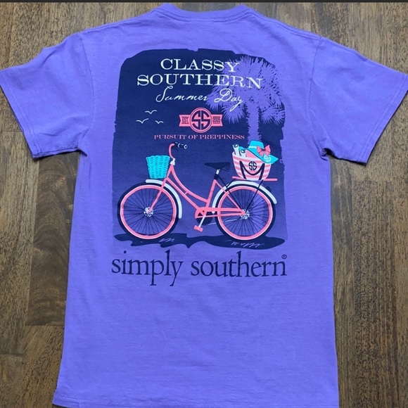 EUC Simply Southern “Summer Day” beach cruiser Purple shirt Small - Picture 1 of 6